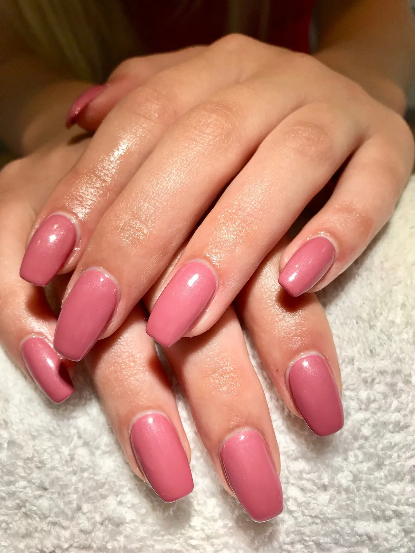 Oudroze nagels op natuurlijke lengte