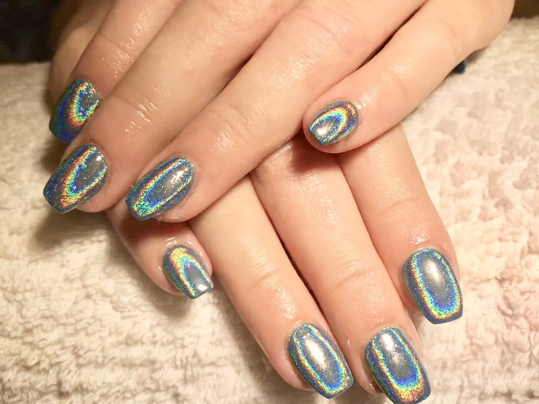 Holografische chrome nagels
